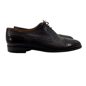 Luciano Moresco Mens 12 Shoes Wine Red Oxford Leather Dress Formal Cap Toe